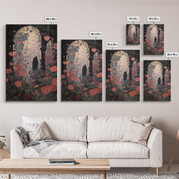 The Poison Garden, Symbolist Dream Art, Vertical Wall Art, Gothic Horror Wall Art, Framed Canvas Print, Halloween Wall Art