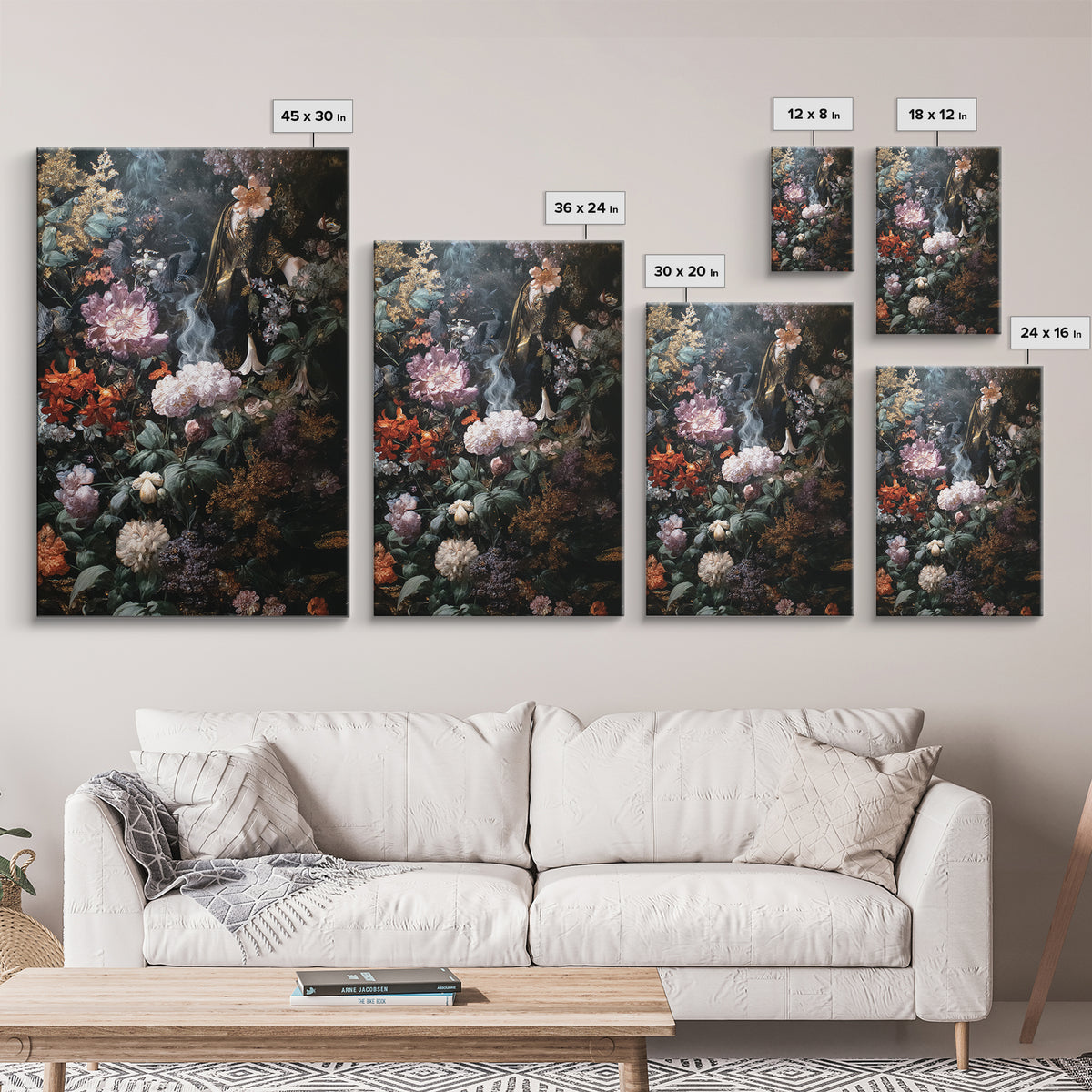 The Poison Garden, Ornate Symbolist Art, Vertical Wall Art, Macabre Wall Art, Framed Canvas Print, Halloween Wall Art