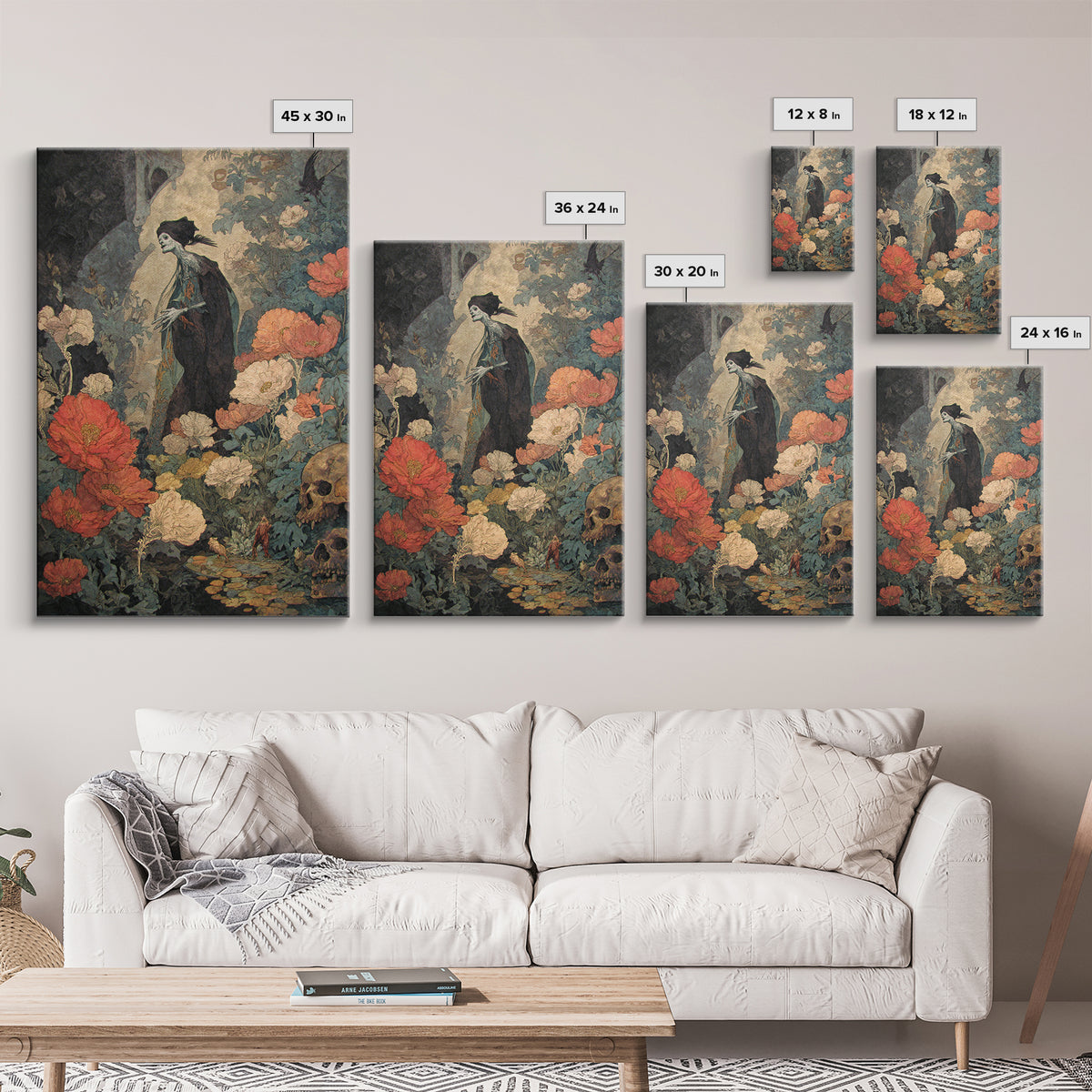 The Poison Garden, Decadent Gothic Art, Vertical Wall Art, Dark Fantasy Wall Art, Canvas Print, Halloween Wall Art, Gothic Home Decor