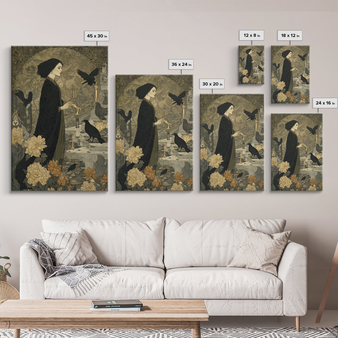 The Poison Garden, Symbolist Death Art, Vertical Wall Art, Gothic Horror Wall Art, Canvas Print, Halloween Wall Art