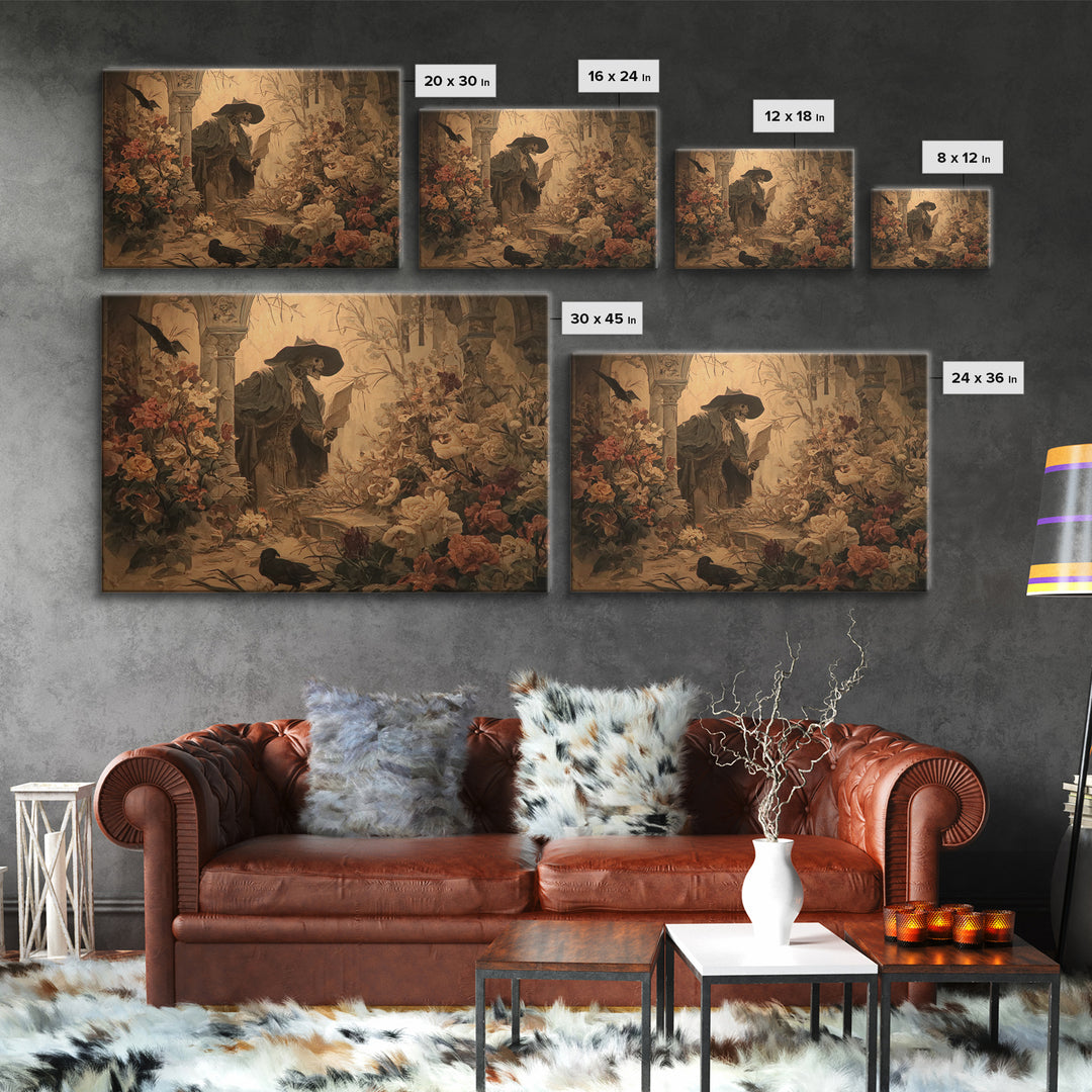 The Poison Garden, Symbolist Etching Art, Landscape Wall Art, Dark Fantasy Wall Art, Canvas Print, Halloween Wall Art, Spooky Wall Decor