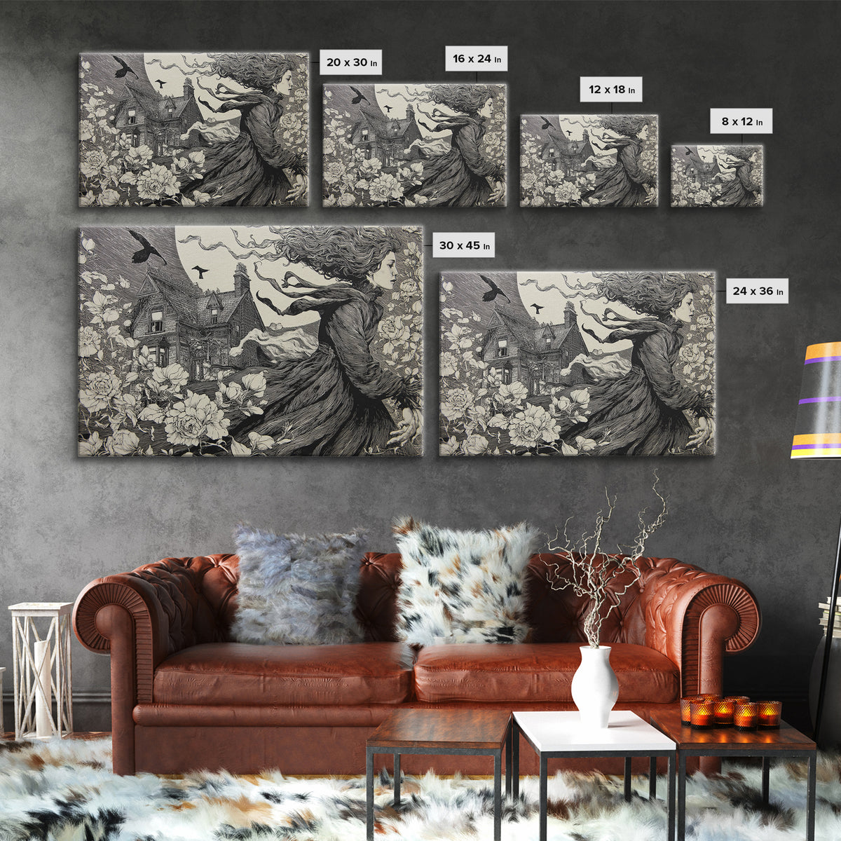 The Poison Garden, Victorian Macabre Art, Landscape Wall Art, Macabre Wall Art, Canvas Print, Halloween Wall Art, Horror Wall Art