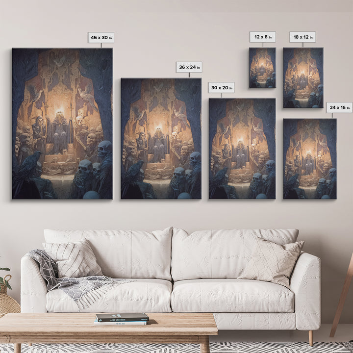The Necromancer Queen, Expressionist Gothic Art, Vertical Wall Art, Gothic Horror Wall Art, Canvas Print, Halloween Wall Art