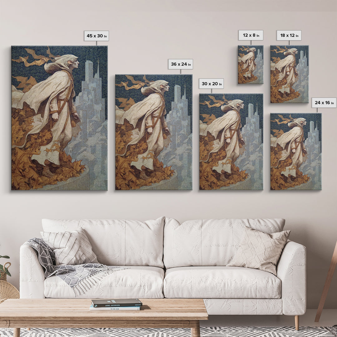 The Bat Prince, Symbolist Death Art, Vertical Wall Art, Gothic Horror Wall Art, Framed Canvas Print, Halloween Wall Art