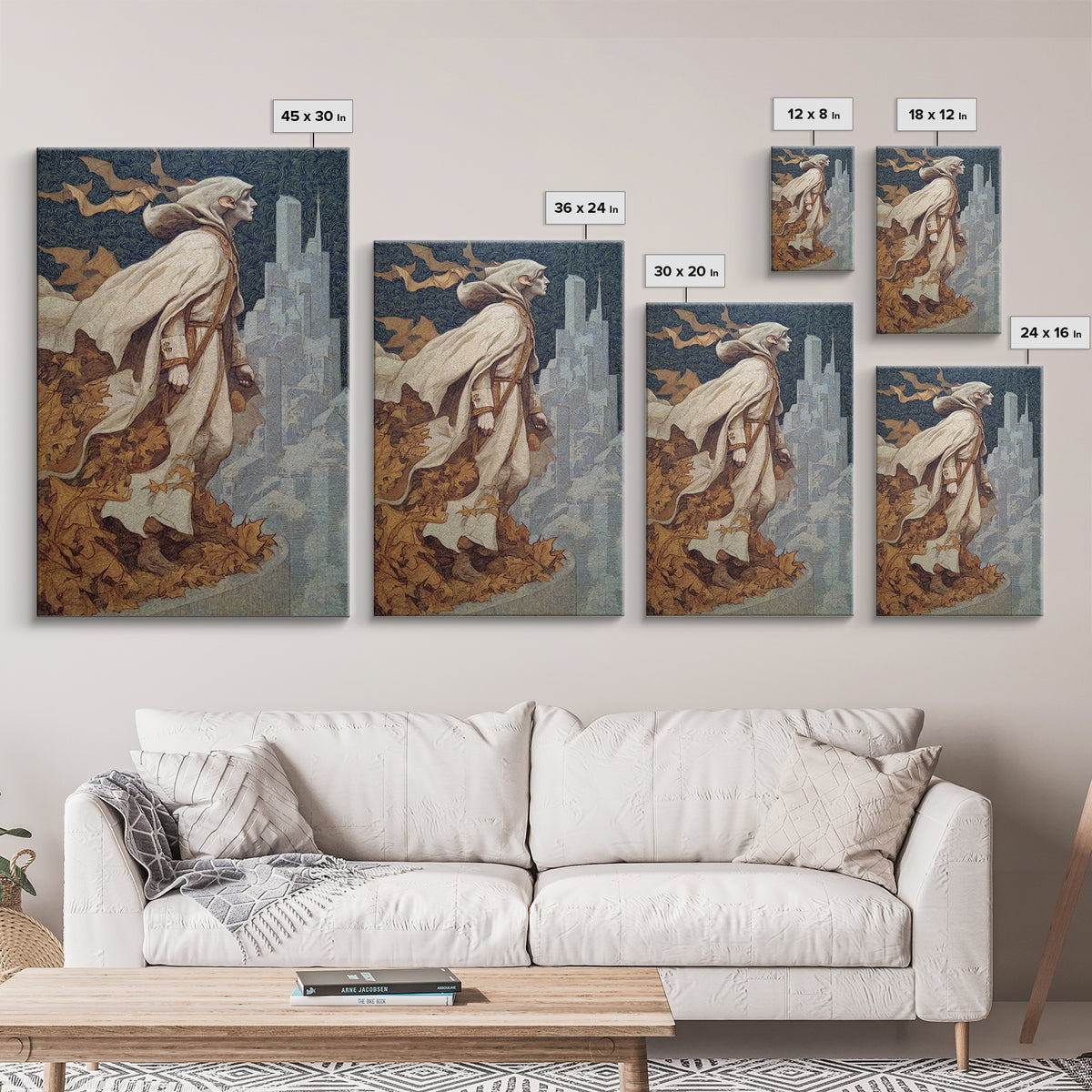 The Bat Prince, Symbolist Death Art, Vertical Wall Art, Gothic Horror Wall Art, Framed Canvas Print, Halloween Wall Art