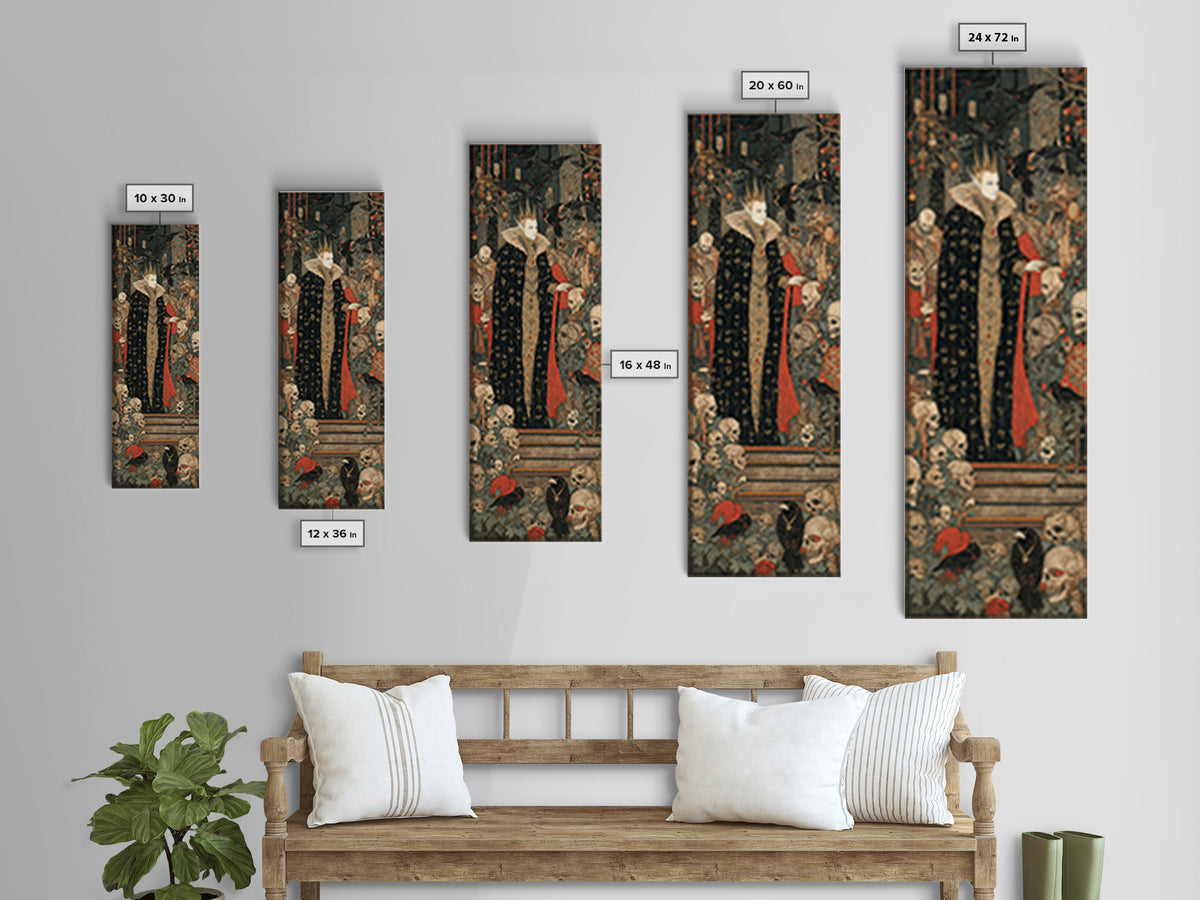 The Bat Prince, Grotesque Carnival Art, Tall Narrow Wall Art, Dark Fantasy Wall Art, Framed Canvas Print, Halloween Wall Art
