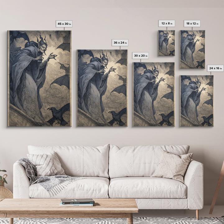 The Bat Prince, Expressionist Gothic Art, Vertical Wall Art, Macabre Wall Art, Framed Canvas Print, Halloween Wall Art, Horror Wall Art