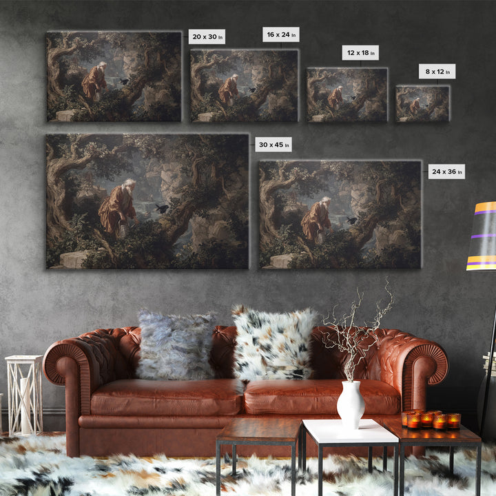 The Graveyard Gardener, Baroque Witchcraft Art, Landscape Wall Art, Macabre Wall Art, Framed Canvas Print, Halloween Wall Art