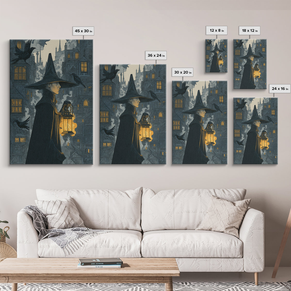 The Lantern Mage, Victorian Macabre Art, Vertical Wall Art, Dark Fantasy Wall Art, Framed Canvas Print, Halloween Wall Art