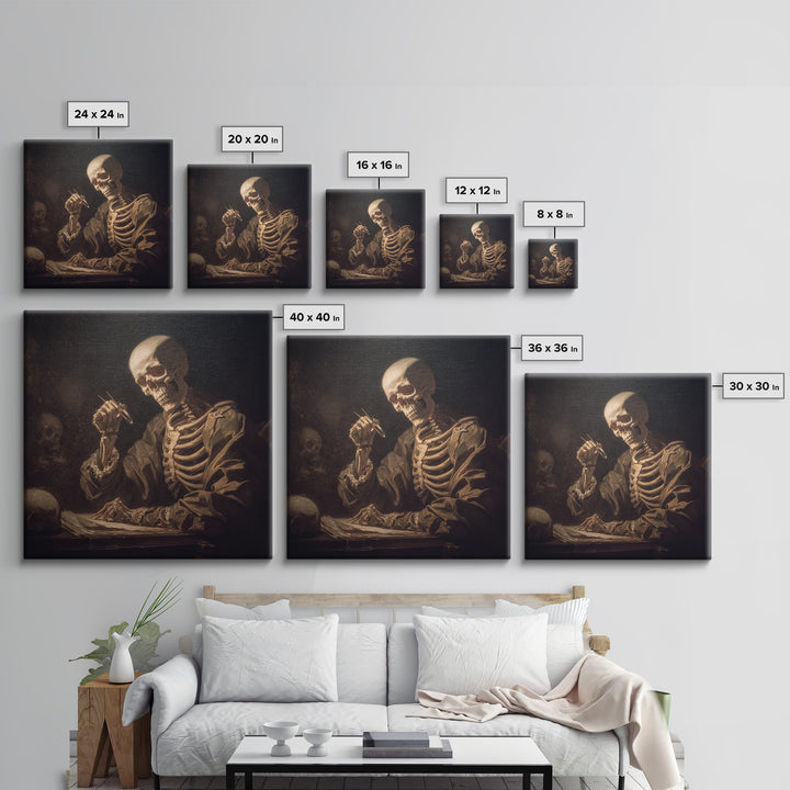 The Bone Sculptor, Gothic Nightmare Art, Square Wall Art, Dark Fantasy Wall Art, Canvas Print, Halloween Wall Art, Gothic Home Decor