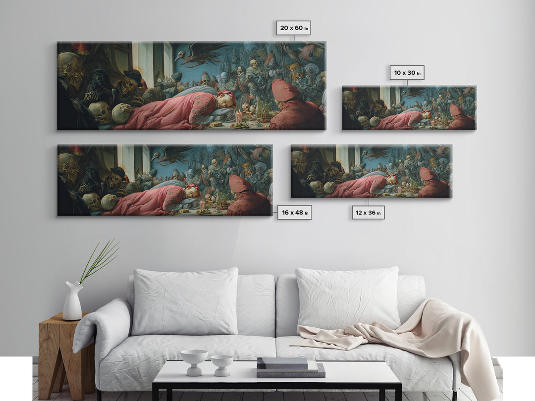 The Dream Eater, Danse Macabre Art, Extra Wide Wall Art, Dark Halloween Decor, Canvas Print, Halloween Wall Art