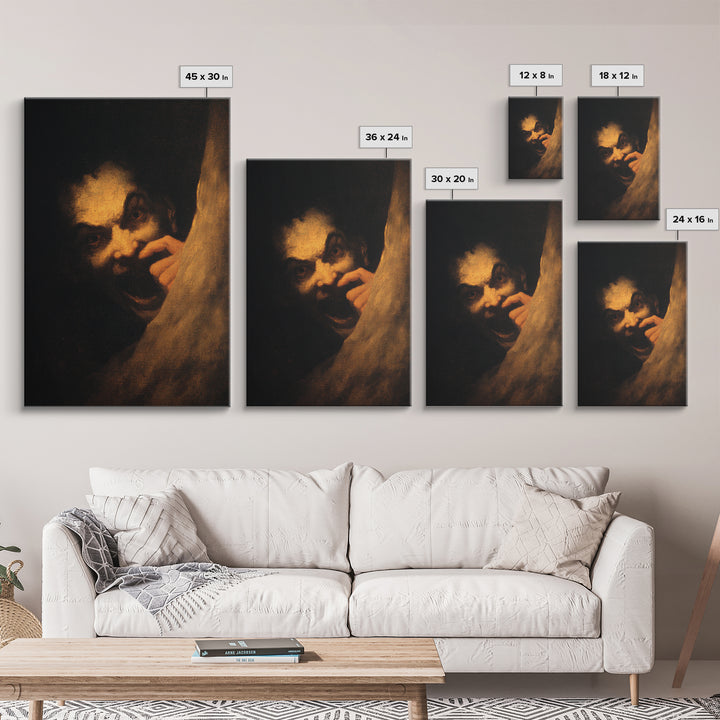 The Dream Eater, Dark Romantic Horror Art, Vertical Wall Art, Dark Fantasy Wall Art, Framed Canvas Print, Halloween Wall Art