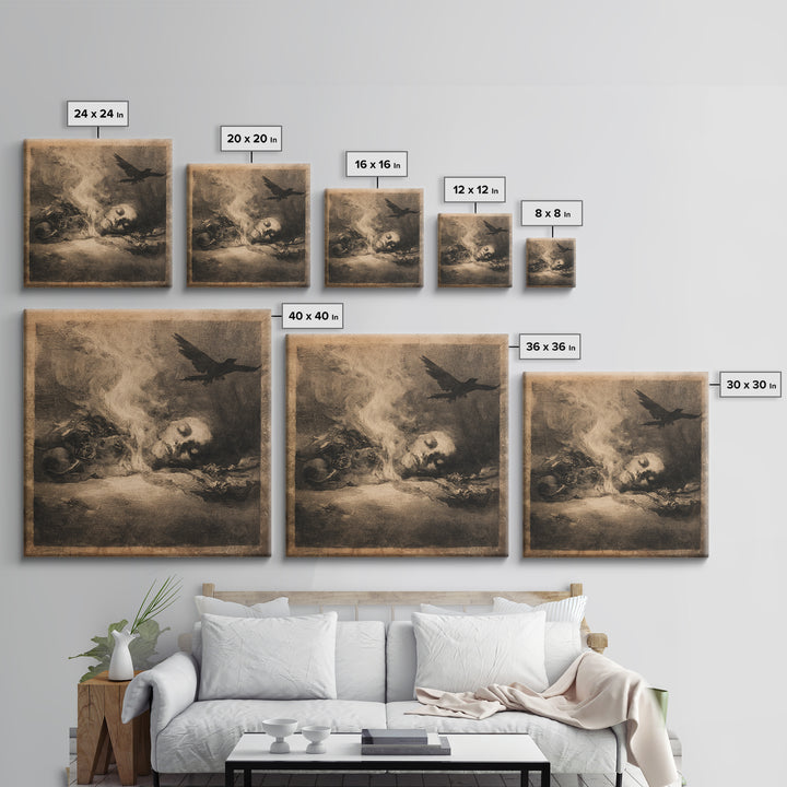 The Dream Eater, Symbolist Dream Art, Square Wall Art, Macabre Wall Art, Canvas Print, Halloween Wall Art, Statement Wall Art