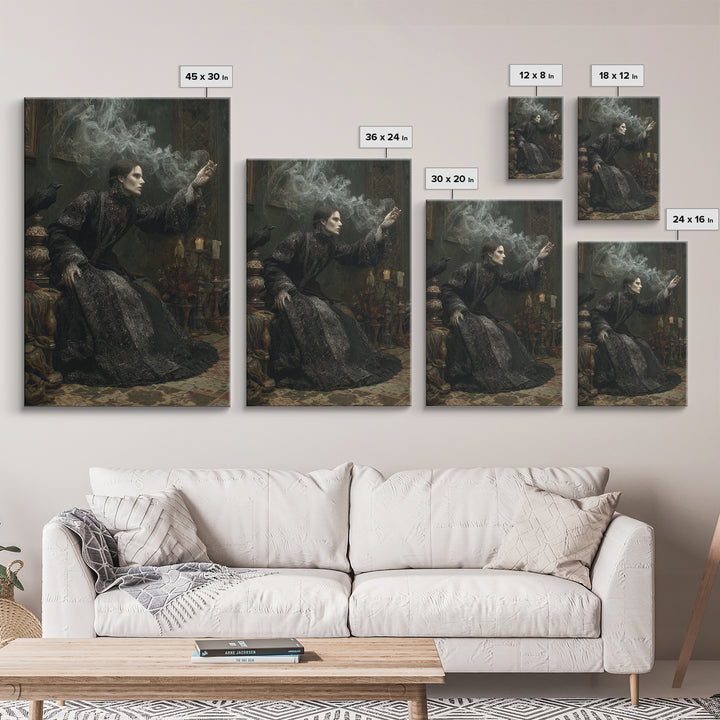 The Dream Eater, Ornate Symbolist Art, Vertical Wall Art, Dark Halloween Decor, Framed Canvas Print, Halloween Wall Art