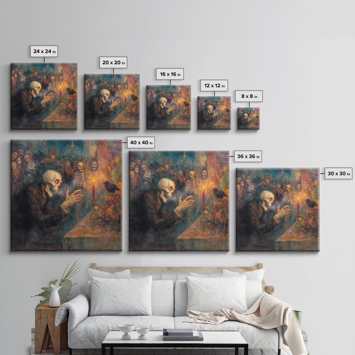 The Dream Eater, Grotesque Carnival Art, Square Wall Art, Dark Halloween Decor, Canvas Print, Halloween Wall Art, Collectible Wall Decor