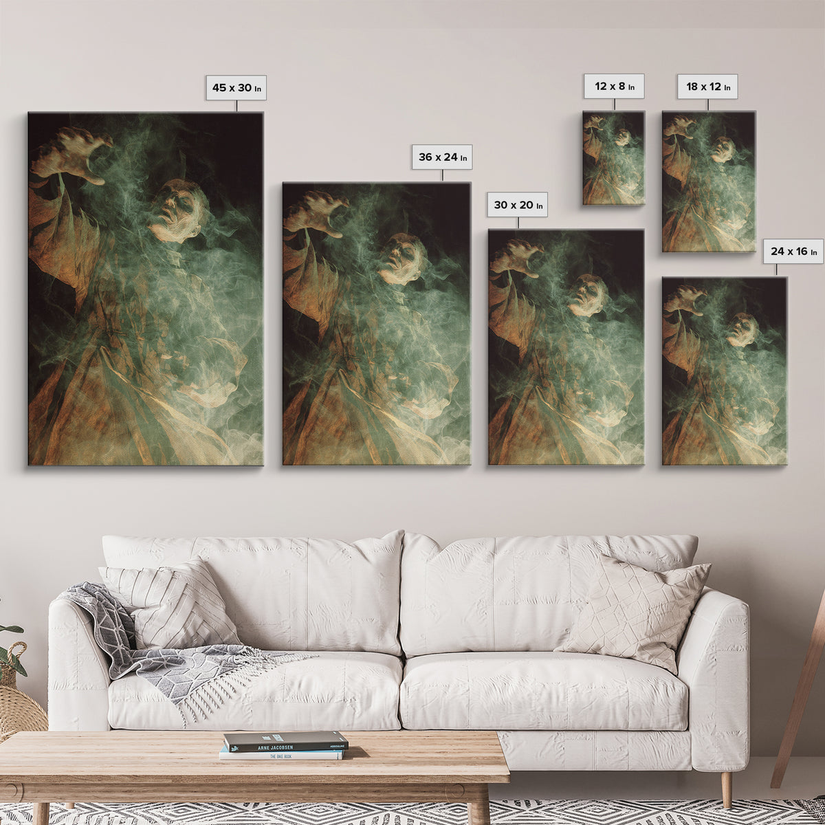 The Dream Eater, Expressionist Gothic Art, Vertical Wall Art, Macabre Wall Art, Framed Canvas Print, Halloween Wall Art