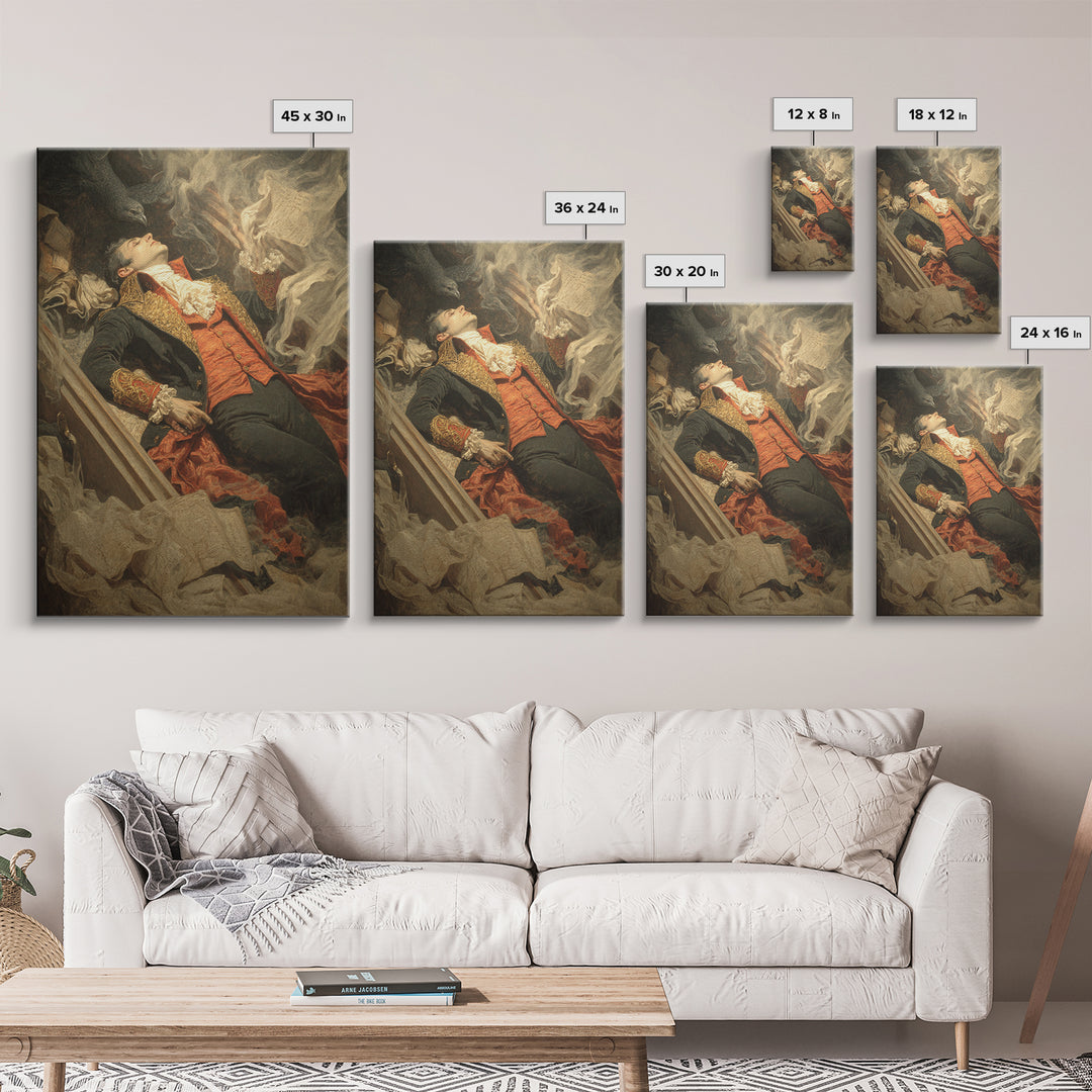 The Royal Coffin Maker, Gothic Nightmare Art, Vertical Wall Art, Dark Halloween Decor, Framed Canvas Print, Halloween Wall Art