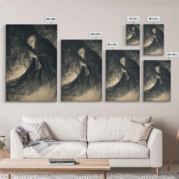 The Royal Coffin Maker, Expressionist Nightmare Art, Vertical Wall Art, Dark Fantasy Wall Art, Canvas Print, Halloween Wall Art