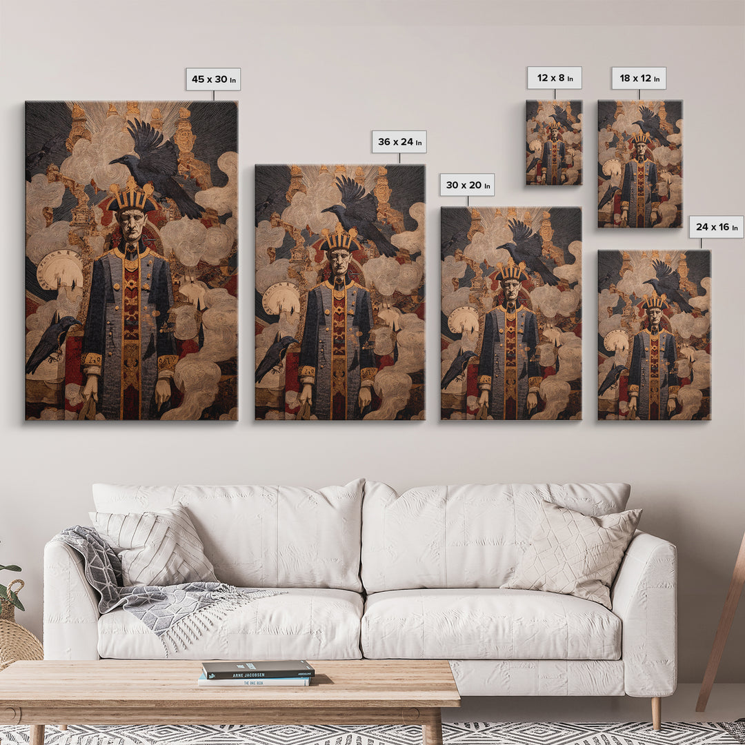 The Royal Coffin Maker, Expressionist Gothic Art, Vertical Wall Art, Gothic Horror Wall Art, Canvas Print, Halloween Wall Art