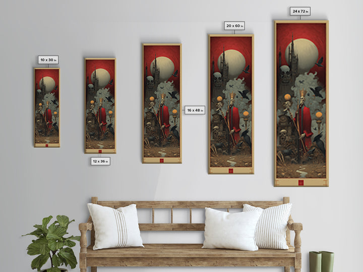 The Royal Coffin Maker, Surreal Apocalyptic Art, Tall Narrow Wall Art, Dark Fantasy Wall Art, Framed Canvas Print
