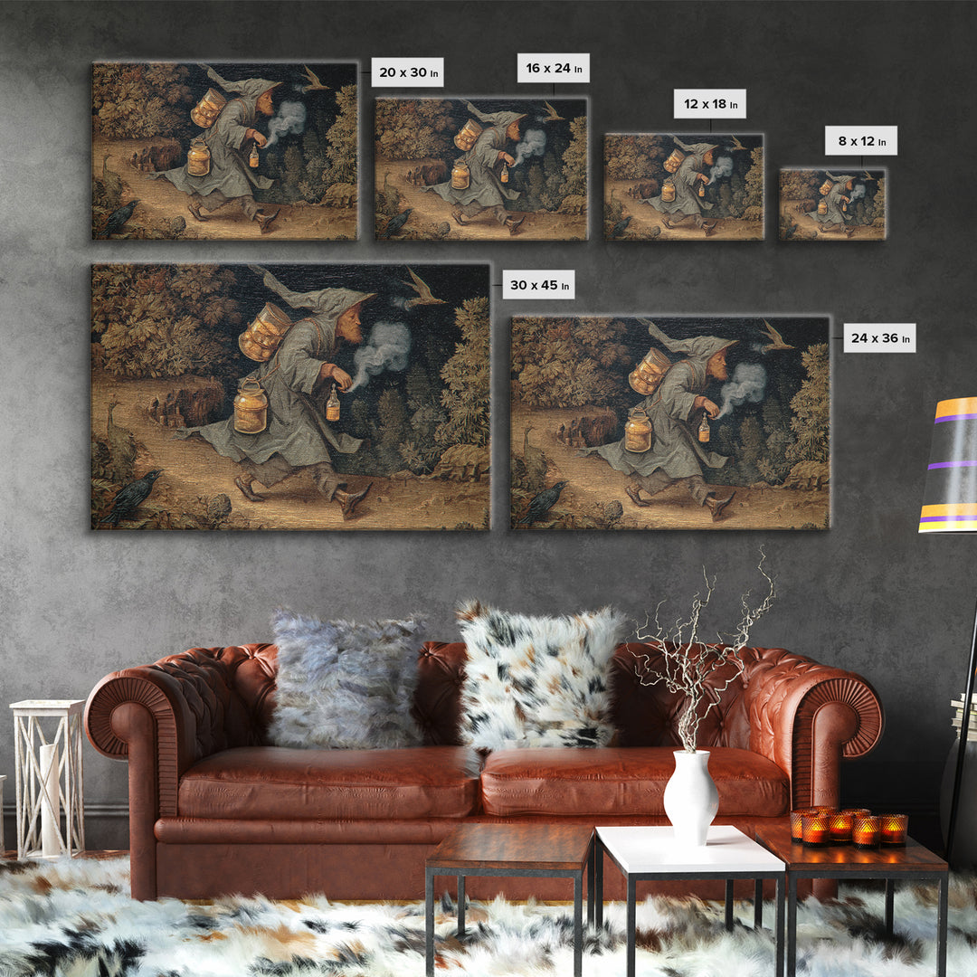 The Soul Collector, Medieval Grotesque Art, Landscape Wall Art, Gothic Horror Wall Art, Canvas Print, Halloween Wall Art
