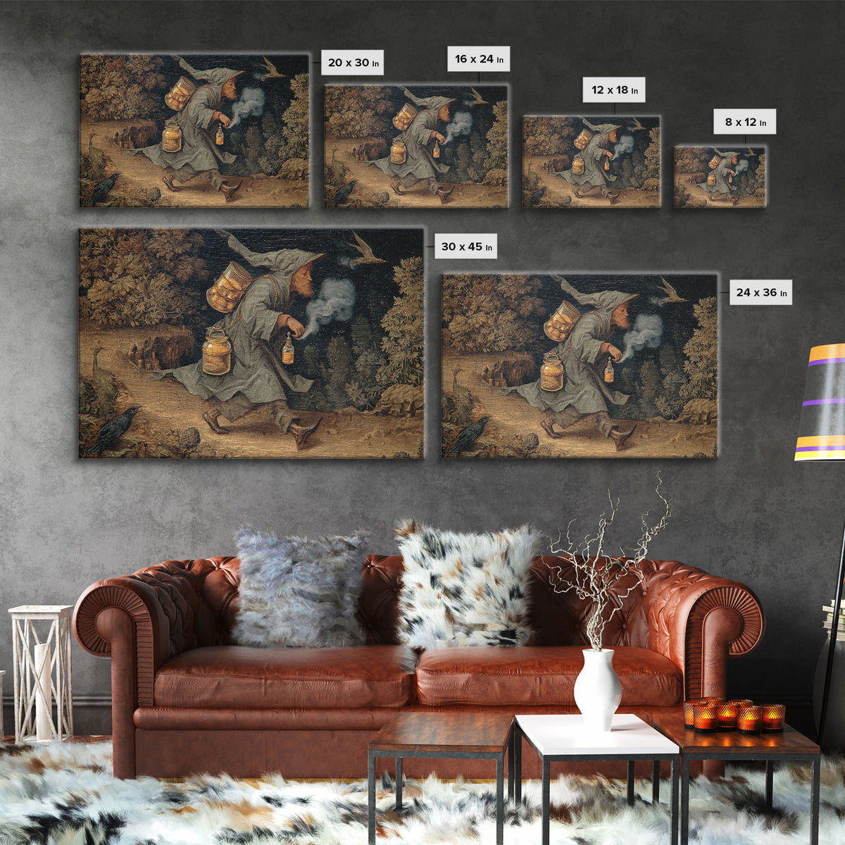 The Soul Collector, Medieval Grotesque Art, Landscape Wall Art, Gothic Horror Wall Art, Canvas Print, Halloween Wall Art