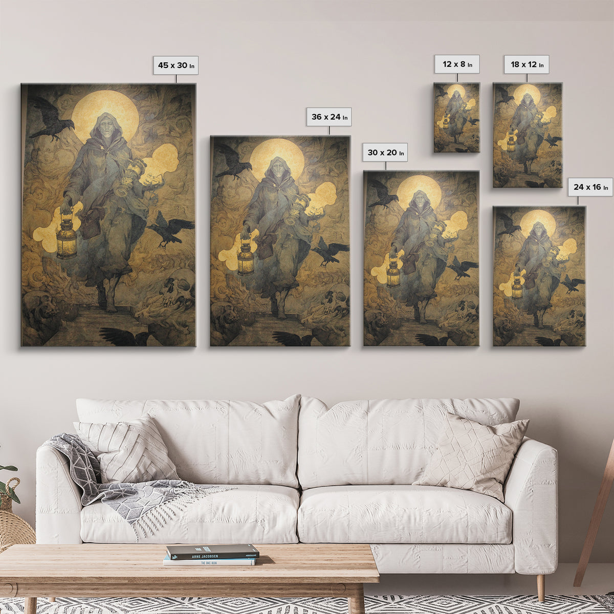 The Soul Collector, Dark Renaissance Art, Vertical Wall Art, Dark Fantasy Wall Art, Canvas Print, Halloween Wall Art