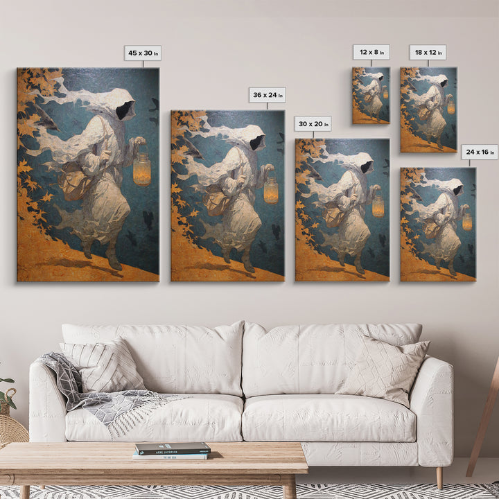 The Soul Collector, Symbolist Dream Art, Vertical Wall Art, Dark Halloween Decor, Framed Canvas Print, Halloween Wall Art