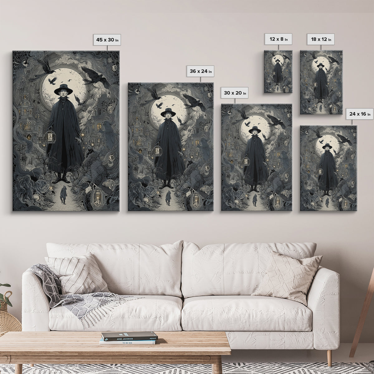 The Soul Collector, Victorian Macabre Art, Vertical Wall Art, Dark Fantasy Wall Art, Framed Canvas Print, Halloween Wall Art