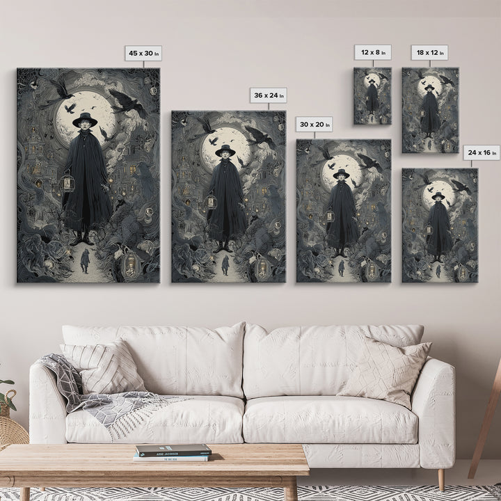 The Soul Collector, Victorian Macabre Art, Vertical Wall Art, Dark Fantasy Wall Art, Framed Canvas Print, Halloween Wall Art