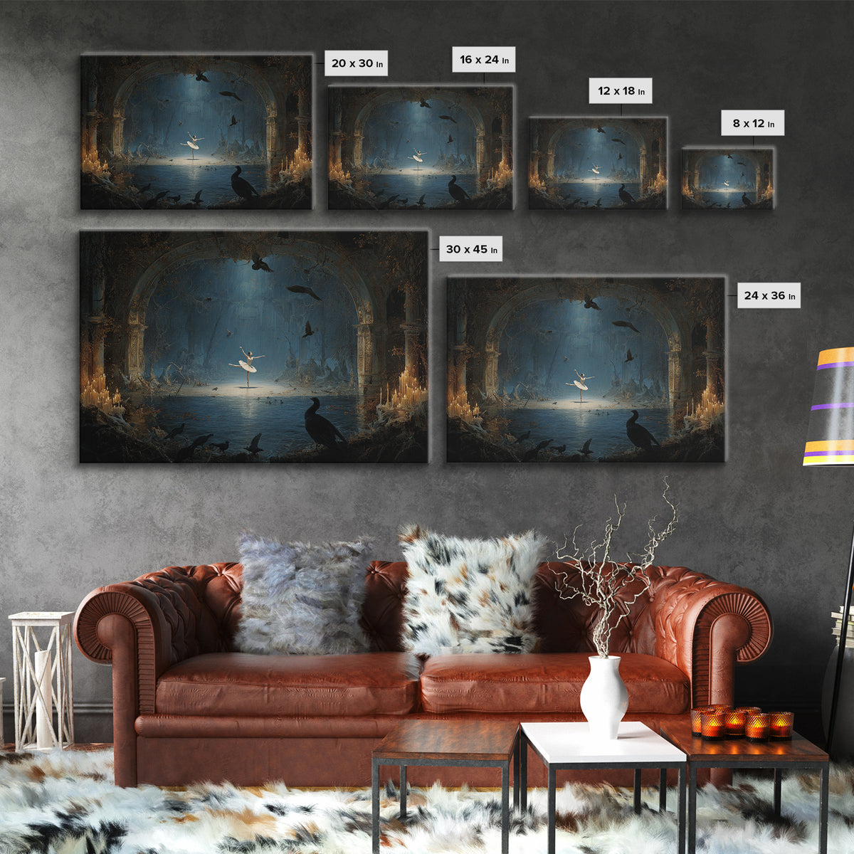 The Phantom Ballerina, Symbolist Gothic Landscape, Landscape Wall Art, Gothic Horror Wall Art, Canvas Print, Halloween Wall Art