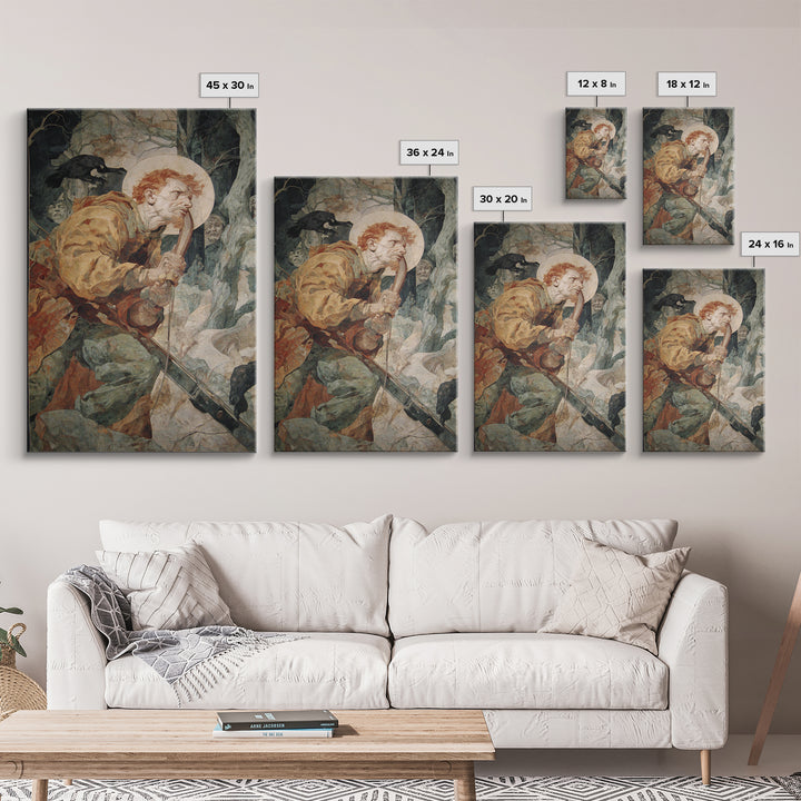 The Ghost Of The Witch Hunter, Dark Renaissance Art, Vertical Wall Art, Gothic Horror Wall Art, Canvas Print, Halloween Wall Art