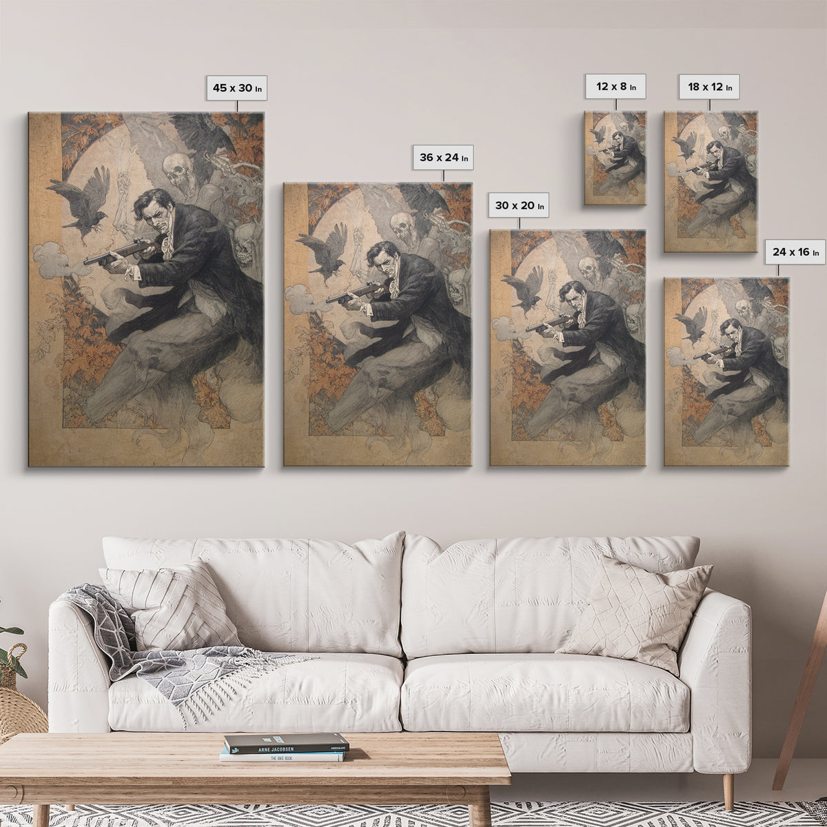 The Ghost Of The Witch Hunter, Decadent Gothic Art, Vertical Wall Art, Gothic Horror Wall Art, Framed Canvas Print