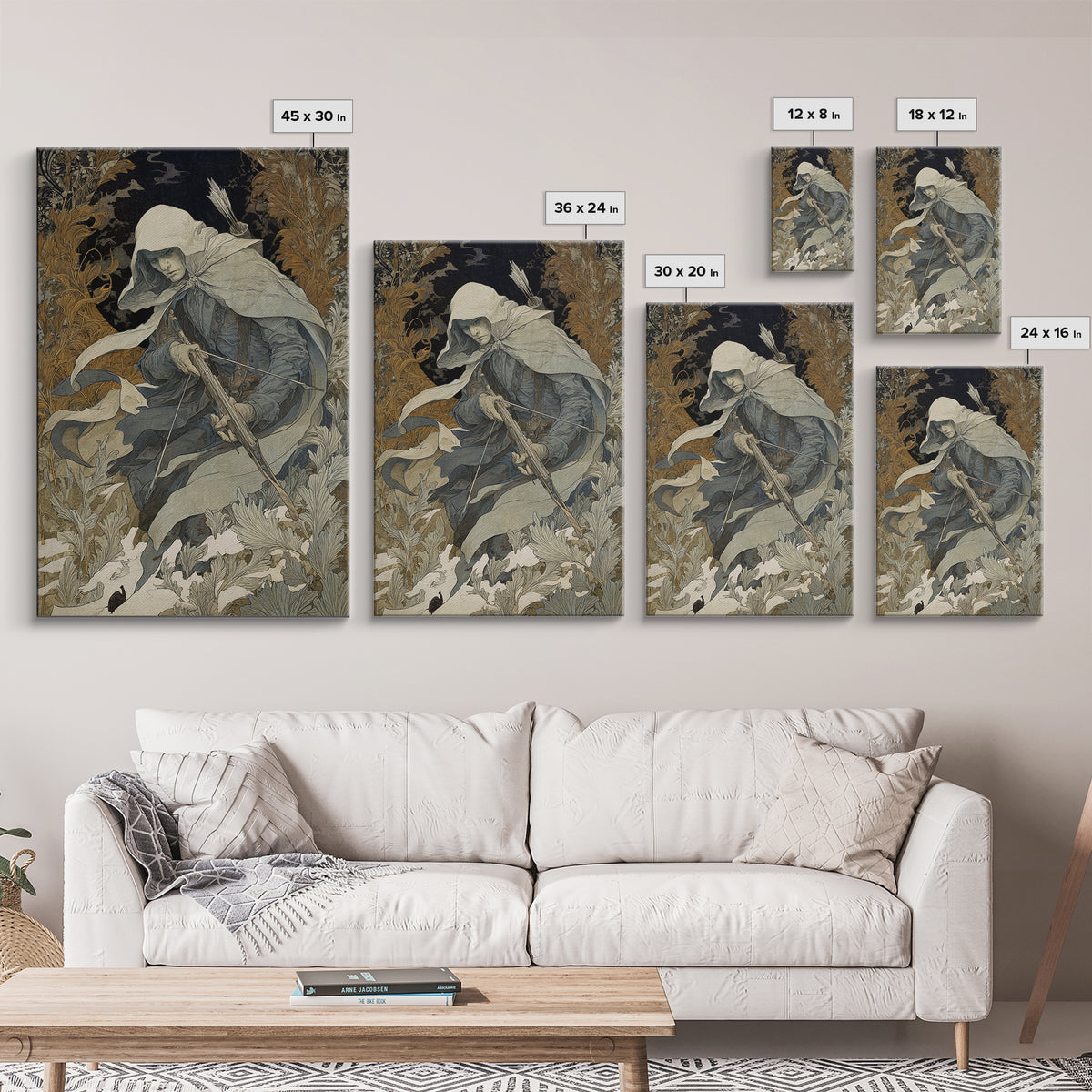 The Ghost Of The Witch Hunter, Symbolist Death Art, Vertical Wall Art, Gothic Horror Wall Art, Canvas Print, Halloween Wall Art