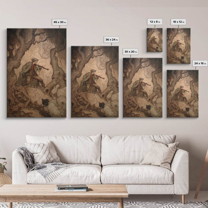 The Ghost Of The Witch Hunter, Gothic Storybook Art, Vertical Wall Art, Gothic Horror Wall Art, Canvas Print, Halloween Wall Art