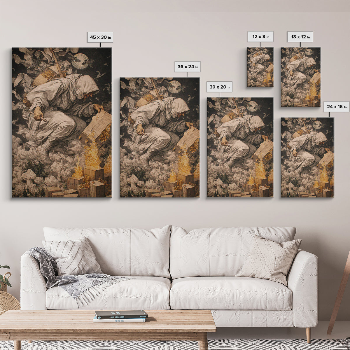 The Cemetery Beekeeper, Dark Renaissance Art, Vertical Wall Art, Macabre Wall Art, Canvas Print, Halloween Wall Art