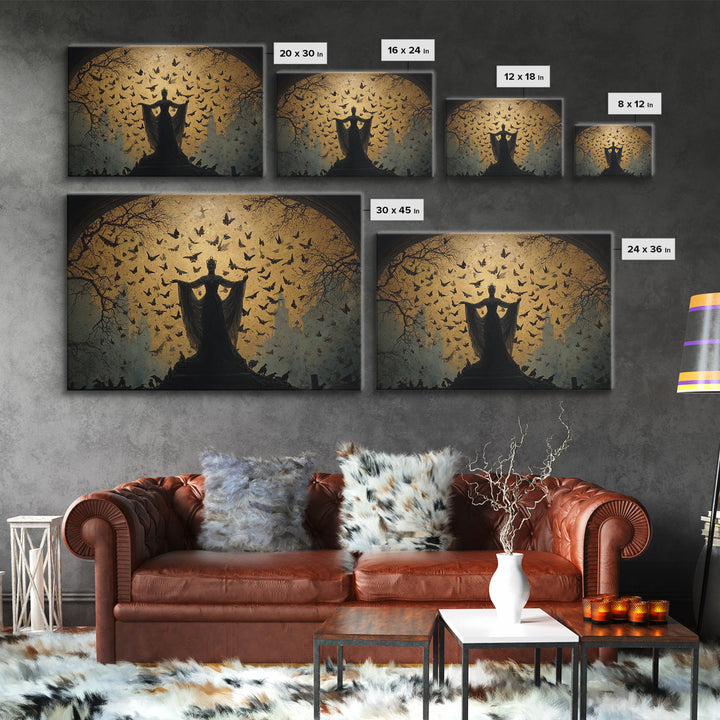 The Moth-Winged Empress, Romantic Gothic Landscape, Landscape Wall Art, Macabre Wall Art, Canvas Print, Halloween Wall Art