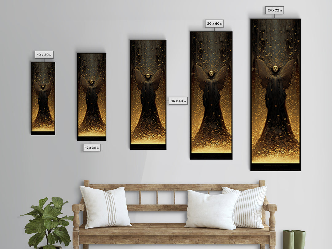 The Moth-Winged Empress, Surreal Apocalyptic Art, Tall Narrow Wall Art, Dark Fantasy Wall Art, Framed Canvas Print, Horror Wall Art