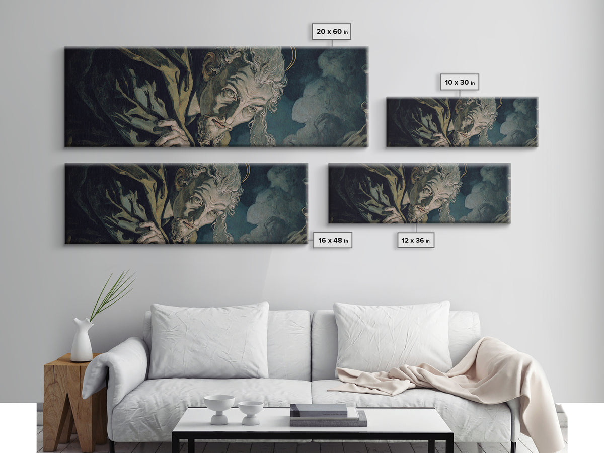 The Ash-Covered Oracle, Dark Renaissance Art, Extra Wide Wall Art, Gothic Horror Wall Art, Canvas Print, Halloween Wall Art