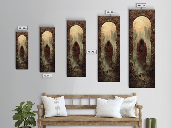 The Ash-Covered Oracle, Surreal Apocalyptic Art, Tall Narrow Wall Art, Gothic Horror Wall Art, Canvas Print, Halloween Wall Art