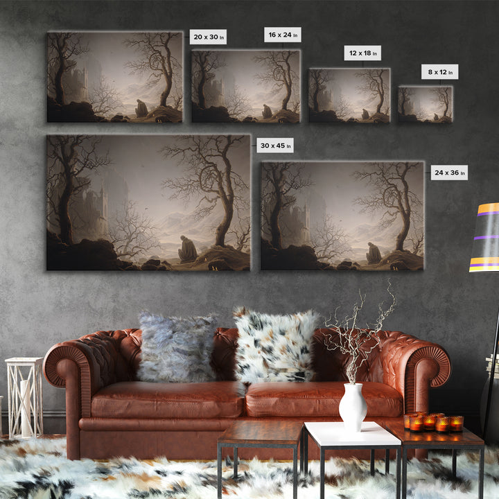 The Ghost Bakery, Romantic Gothic Landscape, Landscape Wall Art, Macabre Wall Art, Canvas Print, Halloween Wall Art