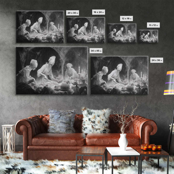 The Ghost Bakery, Symbolist Gothic Landscape, Landscape Wall Art, Gothic Horror Wall Art, Canvas Print, Halloween Wall Art