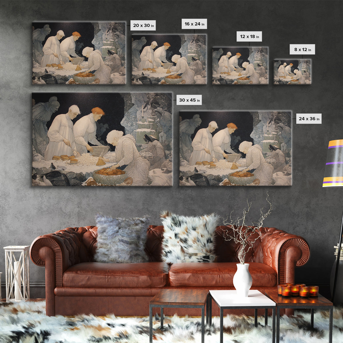 The Ghost Bakery, Symbolist Death Art, Landscape Wall Art, Gothic Horror Wall Art, Canvas Print, Halloween Wall Art