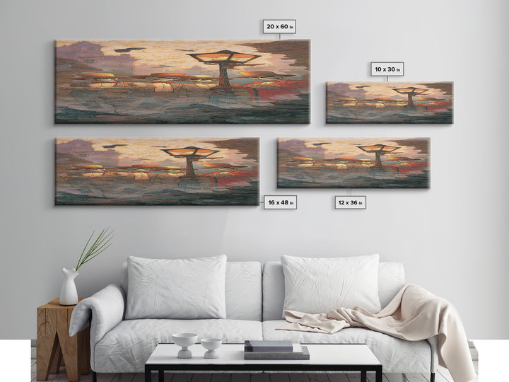 The Skeleton Barbershop Quartet, Surreal Apocalyptic Art, Tall Narrow Wall Art, Dark Fantasy Wall Art, Framed Canvas Print