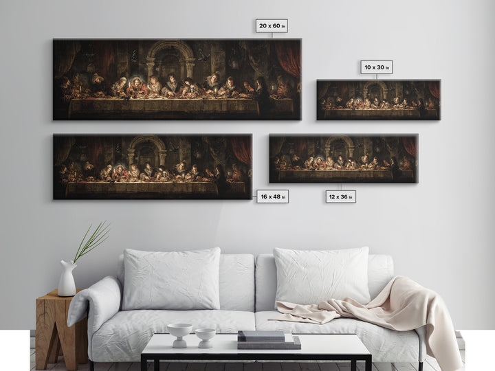The Spider Sewing Circle, Dark Romantic Horror Art, Extra Wide Wall Art, Macabre Wall Art, Canvas Print, Halloween Wall Art