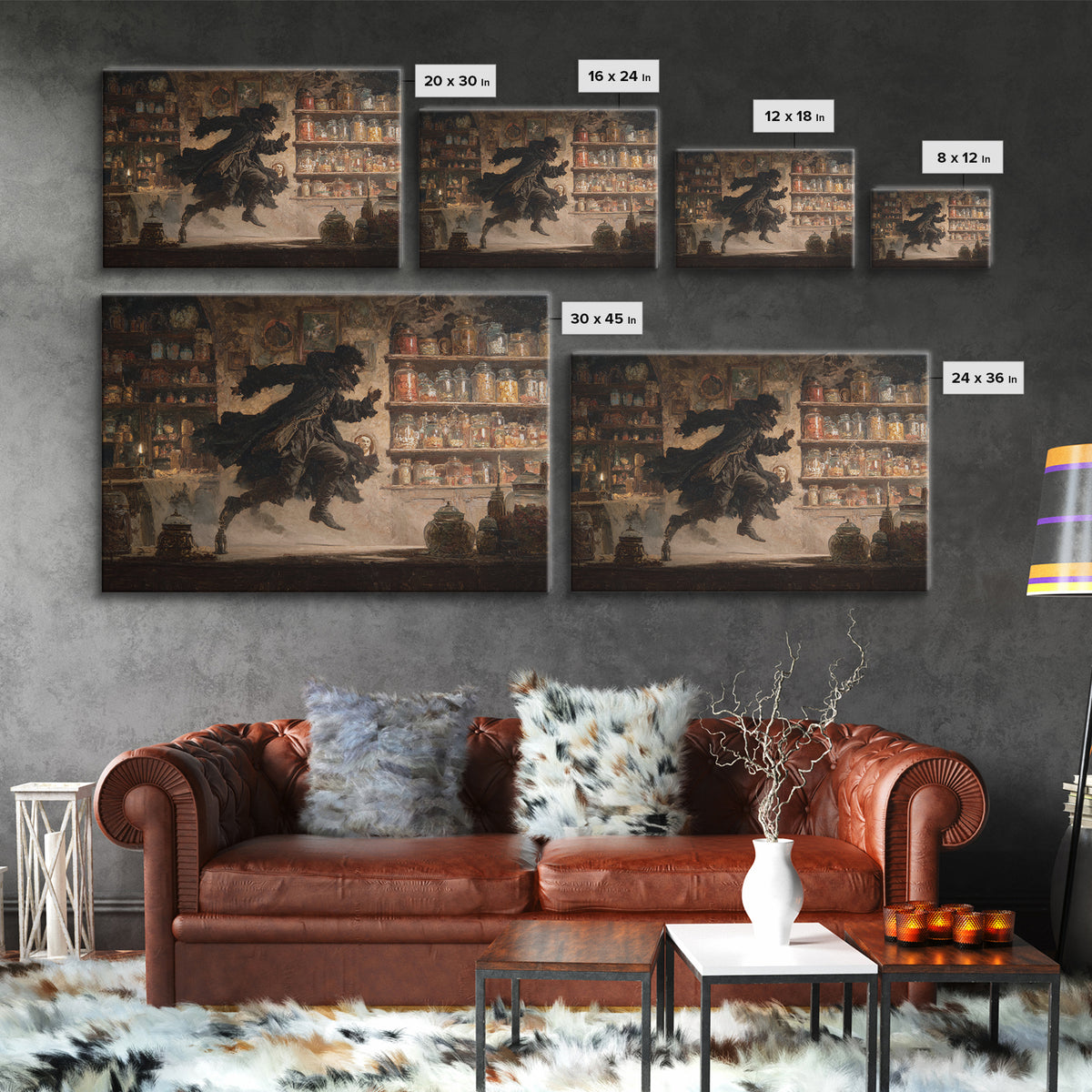 The Goblin Candy Shop, Symbolist Gothic Landscape, Landscape Wall Art, Dark Halloween Decor, Canvas Print, Halloween Wall Art