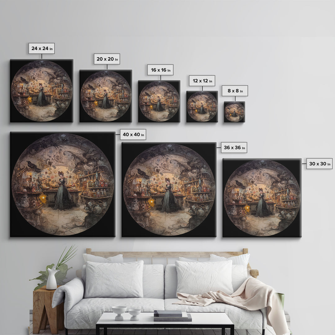 The Goblin Candy Shop, Decadent Gothic Art, Square Wall Art, Dark Fantasy Wall Art, Canvas Print, Halloween Wall Art