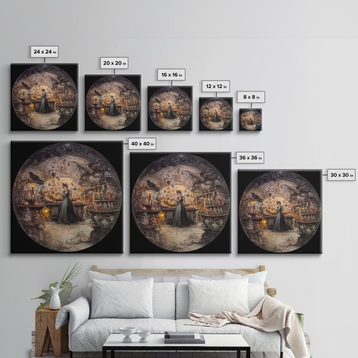 The Goblin Candy Shop, Decadent Gothic Art, Square Wall Art, Dark Fantasy Wall Art, Canvas Print, Halloween Wall Art