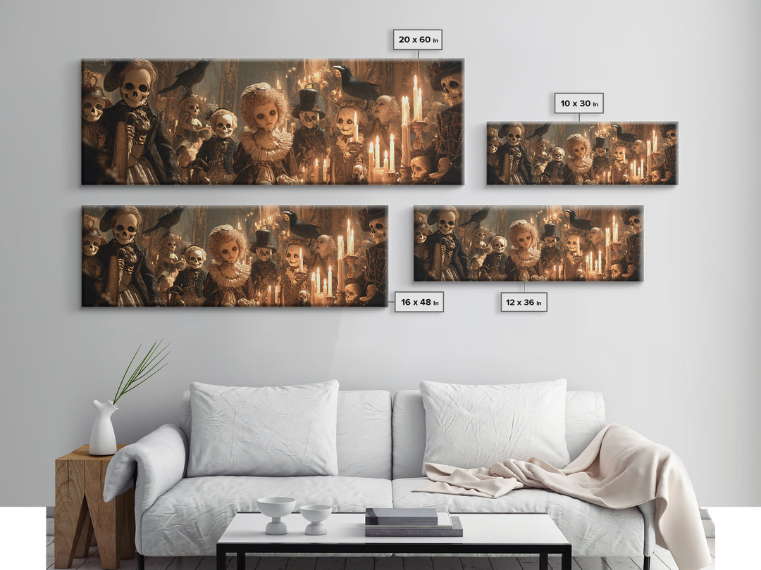 The Haunted Toy Parade, Decadent Gothic Art, Extra Wide Wall Art, Dark Halloween Decor, Canvas Print, Halloween Wall Art