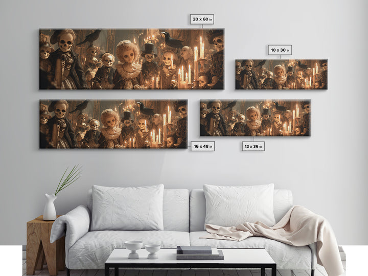The Haunted Toy Parade, Decadent Gothic Art, Extra Wide Wall Art, Dark Halloween Decor, Canvas Print, Halloween Wall Art